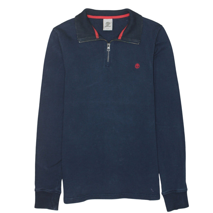 Timberland Men's Blue XS 1/4 Zip Collared Sweatshirt