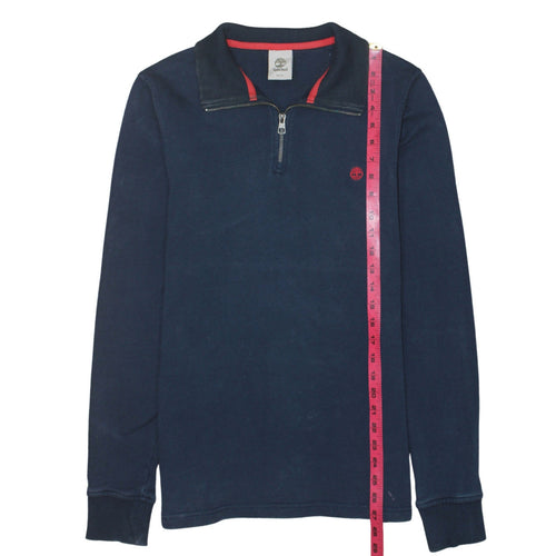 Timberland Men's Blue XS 1/4 Zip Collared Sweatshirt