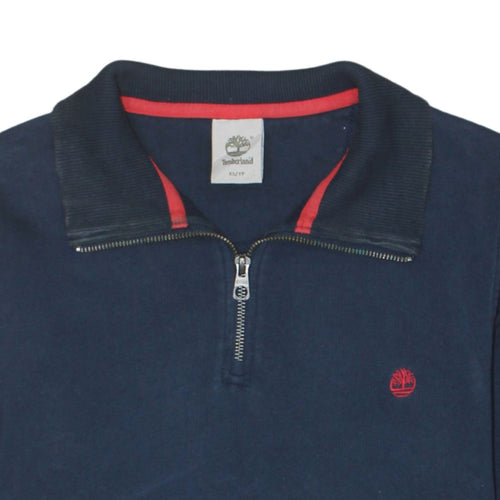 Timberland Men's Blue XS 1/4 Zip Collared Sweatshirt