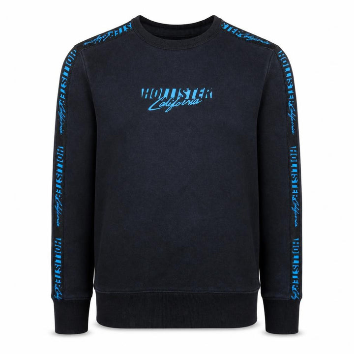 Hollister Mens Black XS Crew Neck Graphic Print Sweatshirt