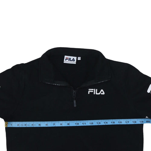 FILA Mens Black XS 1/4 Zip Logo Fleece Sweatshirt