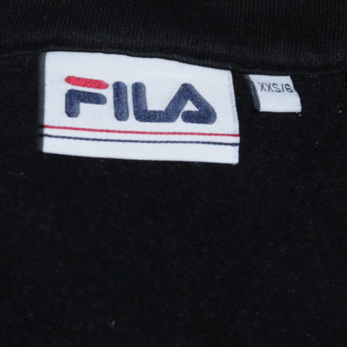 FILA Mens Black XS 1/4 Zip Logo Fleece Sweatshirt