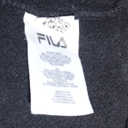 FILA Mens Black XS 1/4 Zip Logo Fleece Sweatshirt