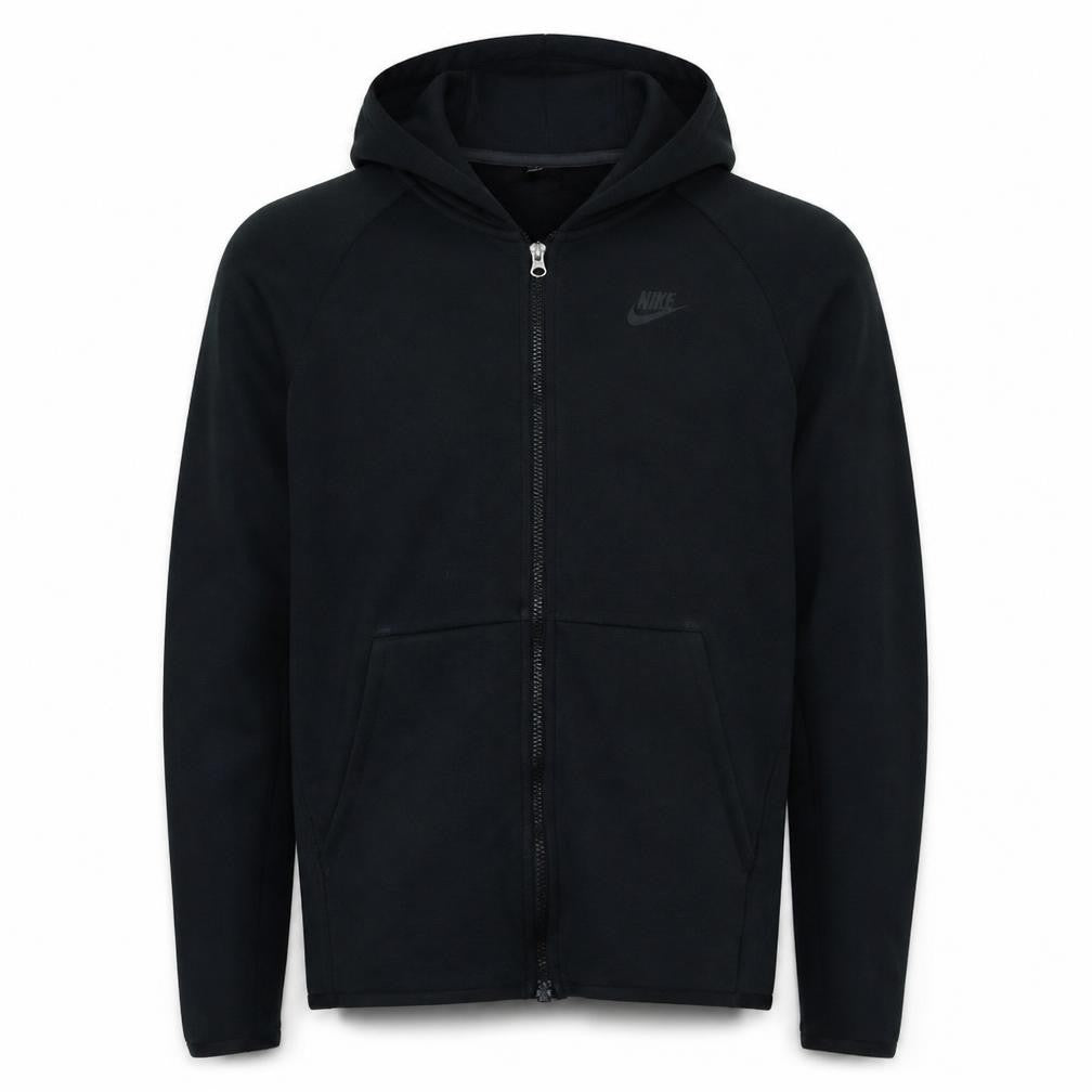 Front view of Nike Men's Black Full Zip Hoodie Medium Regular Fit