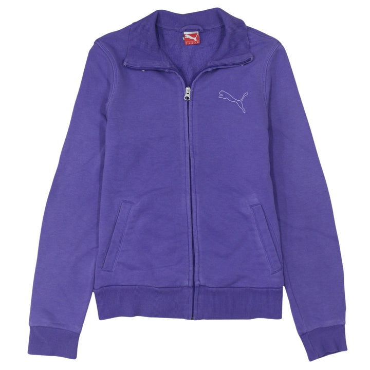 Puma Womens Purple Full Zip Sweatshirt Size UK 10 Cotton Blend