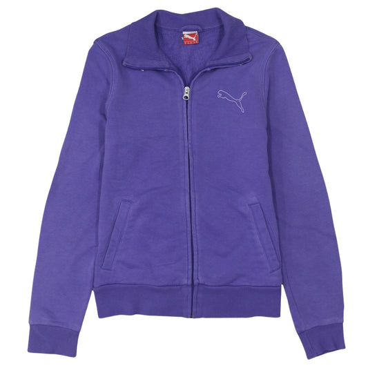 Puma Womens Purple Full Zip Sweatshirt Size UK 10 Cotton Blend