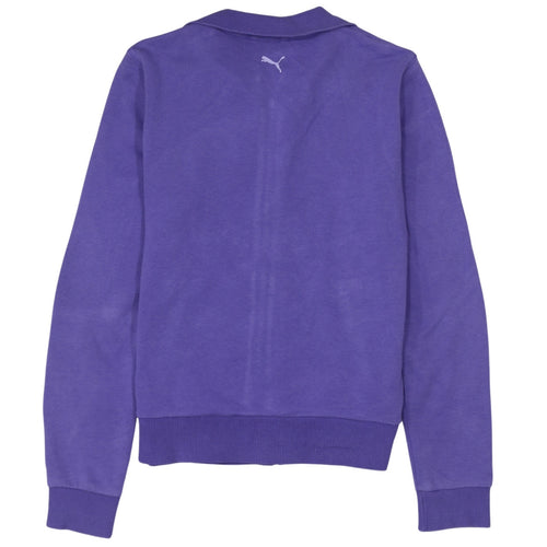 Puma Womens Purple Full Zip Sweatshirt Size UK 10 Cotton Blend