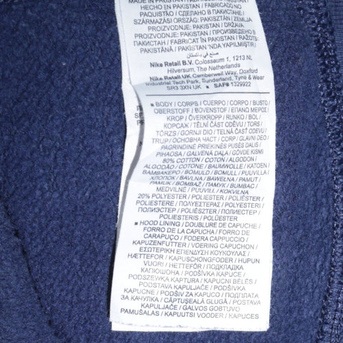 Nike Men's Blue Full Zip Hoodie Sweatshirt Size M