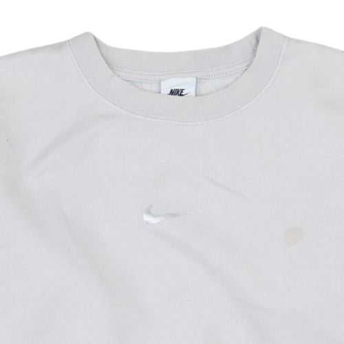 Nike Women’s Beige Colourblock Crew Neck Loose Fit Sweatshirt Size P