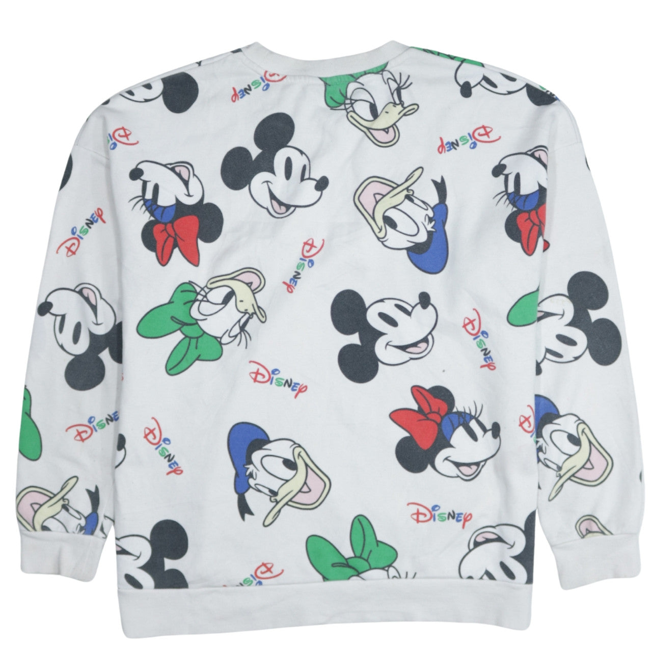 Disney Women White Multicoloured Sweatshirt L Mickey & Friends Print