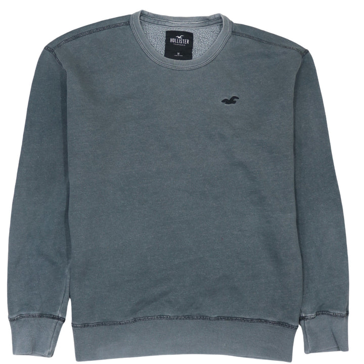 Hollister Men's Grey Pullover Sweatshirt M Regular Fit Logo Crew Neck
