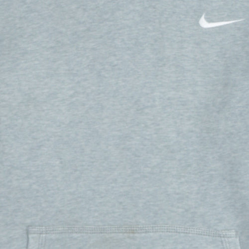 Nike Men's Grey Pullover Hoodie L Logo Fleece Sweatshirt