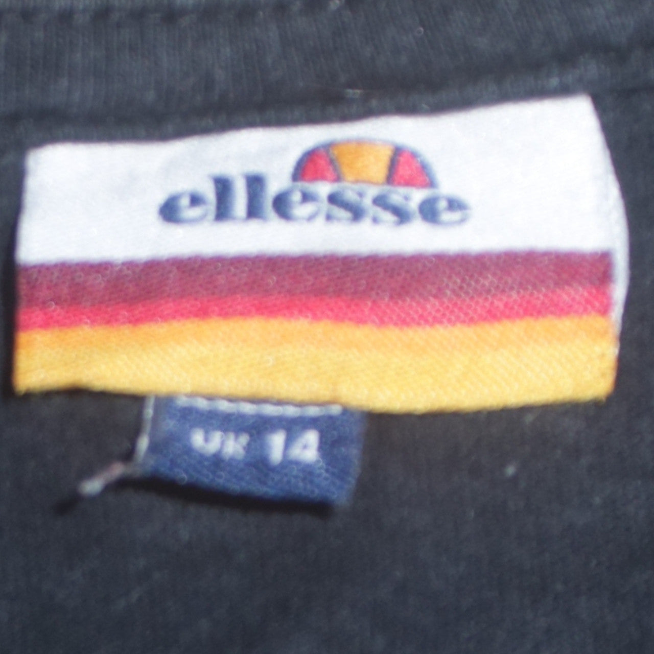 Ellesse Womens Black Logo T-Shirt Size 14 Casual Short Sleeve