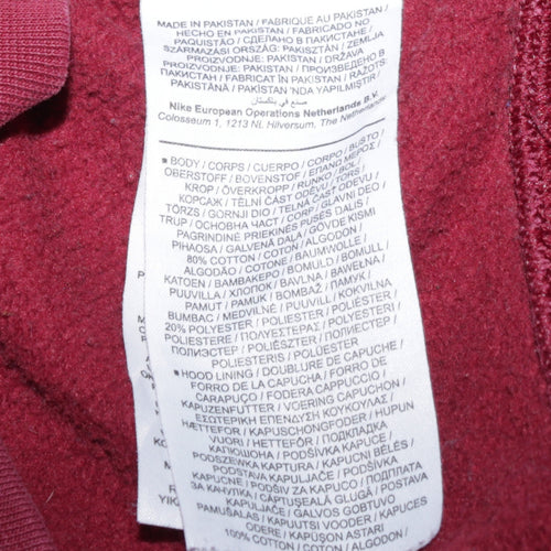 Nike Men’s Red Pullover Hoodie M Regular Fit Sportswear