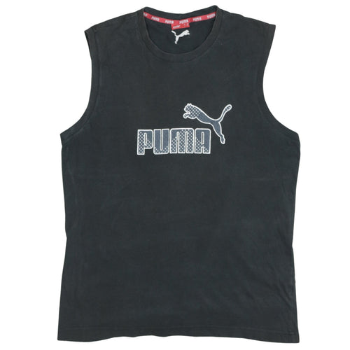 Puma Men's Black XL Sleeveless Logo Tank Top Gym Training Jersey