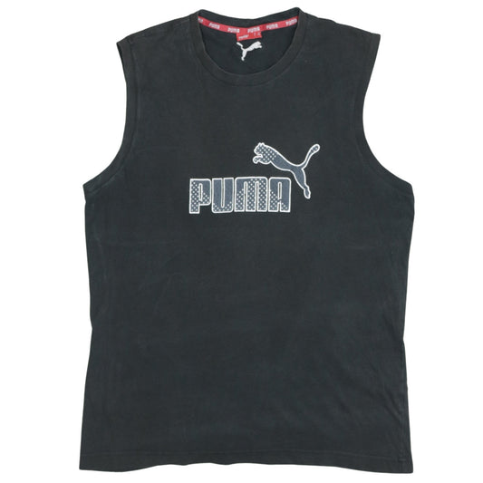 Puma Men's Black XL Sleeveless Logo Tank Top Gym Training Jersey