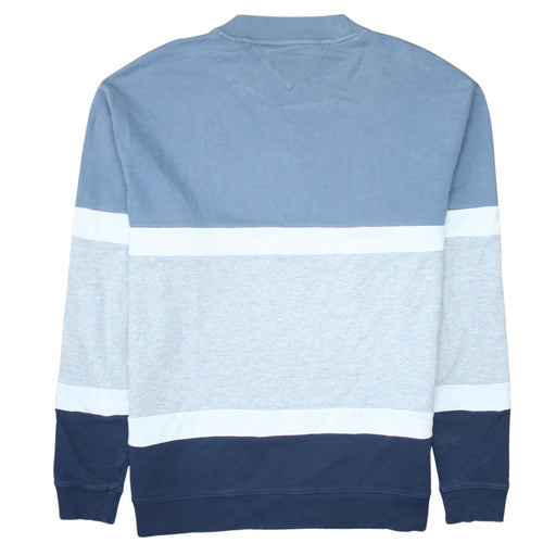 Tommy Jeans Mens Blue Colour Block Crew Neck Sweatshirt XL