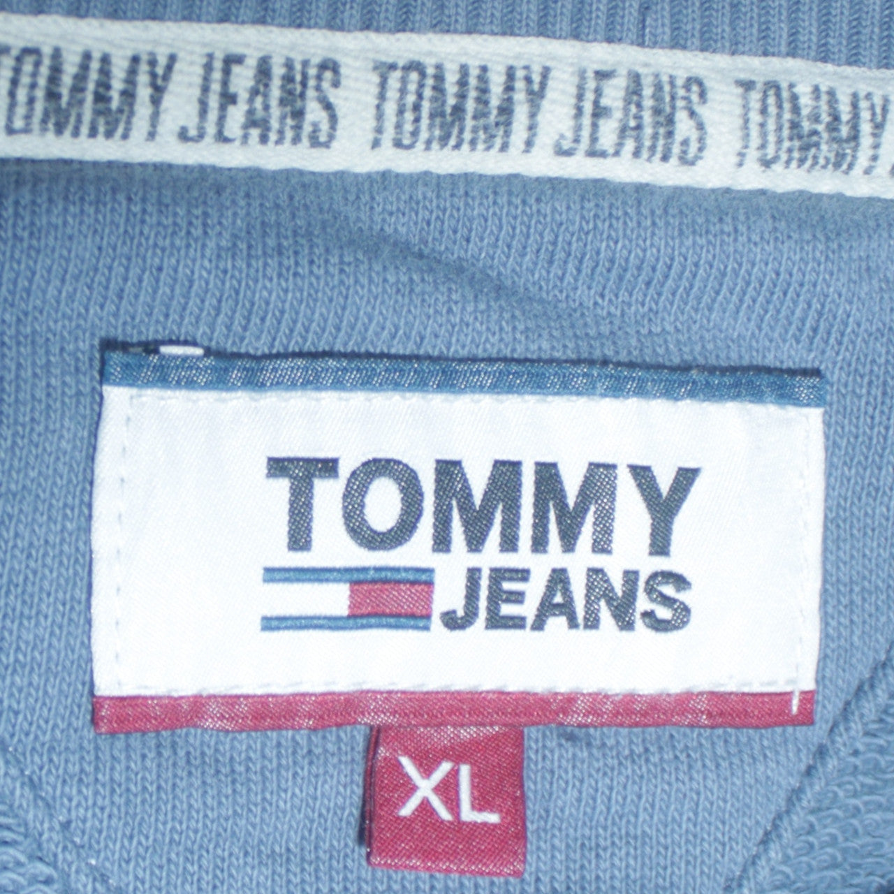 Tommy Jeans Mens Blue Colour Block Crew Neck Sweatshirt XL