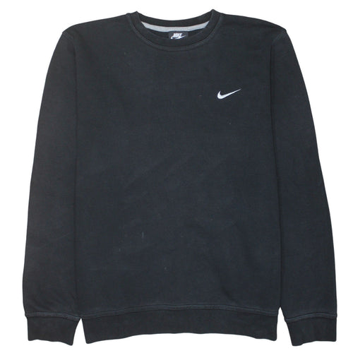 Nike Men's Black XL Pullover Crew Neck Sweatshirt Logo Cotton Blend