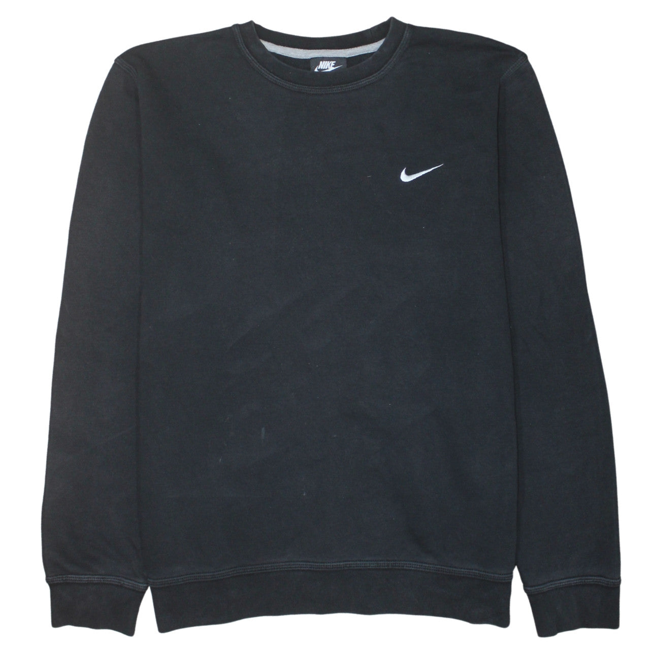 Nike Men's Black XL Pullover Crew Neck Sweatshirt Logo Cotton Blend
