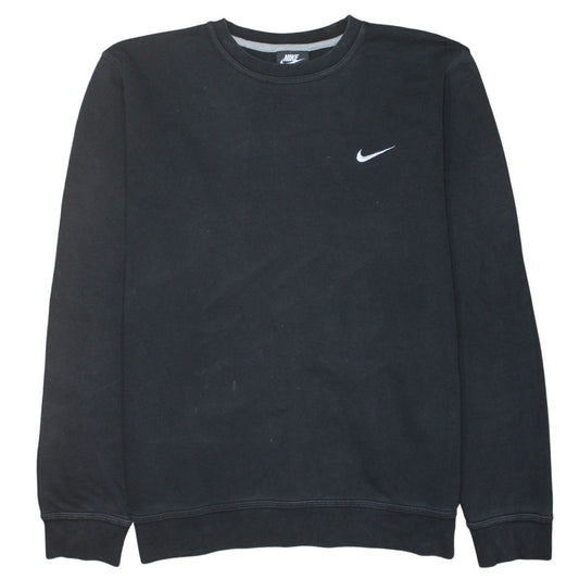 Nike Men's Black XL Pullover Crew Neck Sweatshirt Logo Cotton Blend