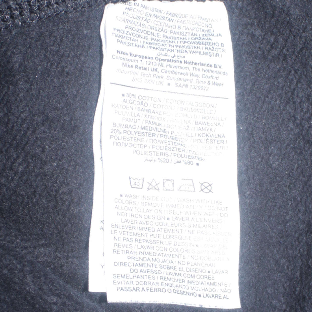 Nike Men's Black XL Pullover Crew Neck Sweatshirt Logo Cotton Blend