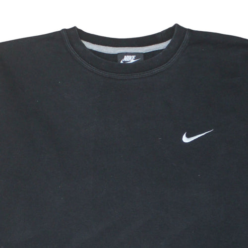 Nike Men's Black XL Pullover Crew Neck Sweatshirt Logo Cotton Blend