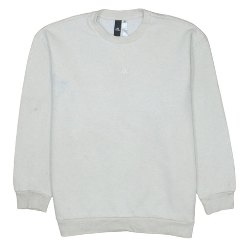 Adidas Women Beige Crew Neck Pullover Sweatshirt XS
