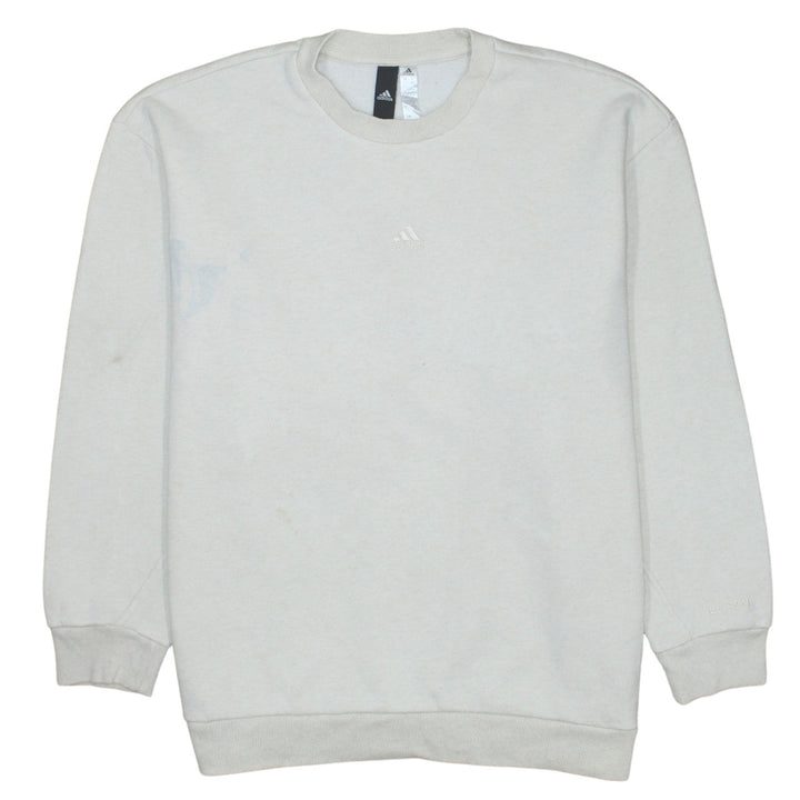 Adidas Women Beige Crew Neck Pullover Sweatshirt XS