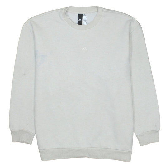 Adidas Women Beige Crew Neck Pullover Sweatshirt XS