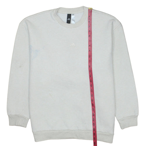 Adidas Women Beige Crew Neck Pullover Sweatshirt XS