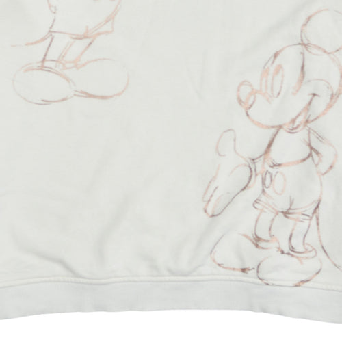 Disney C&A Women White XS Pullover Sweatshirt Mickey Mouse Print