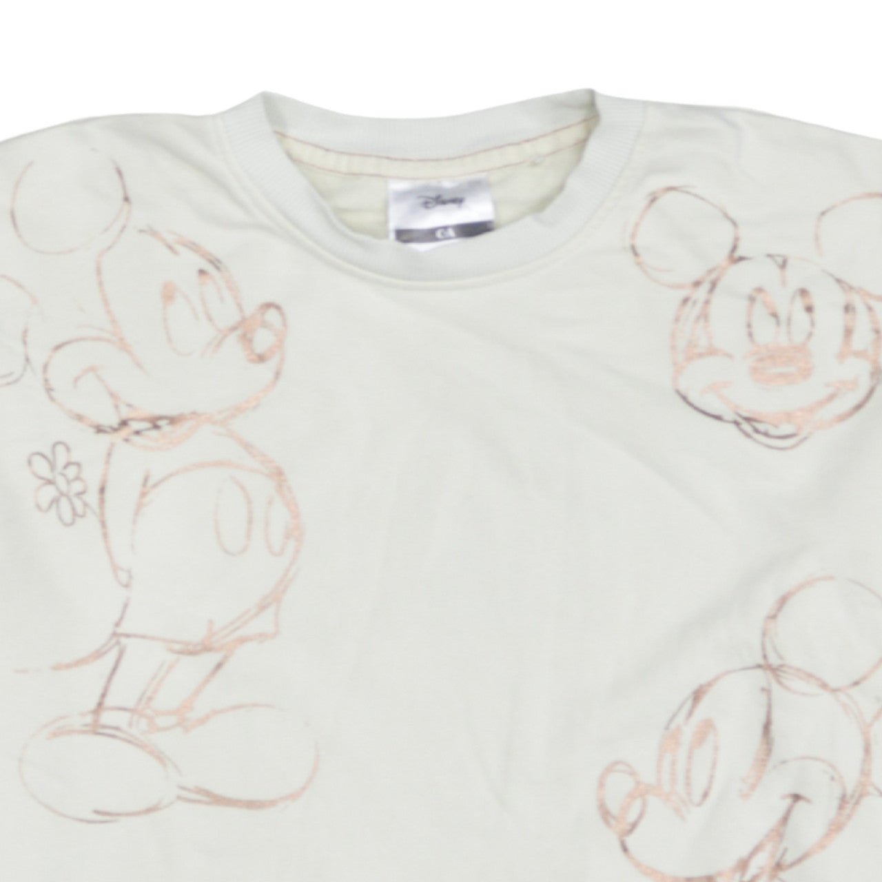 Disney C&A Women White XS Pullover Sweatshirt Mickey Mouse Print