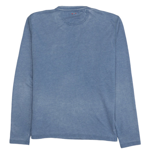 Napapijri Men Blue Medium Pullover Crew Neck Graphic Sweatshirt