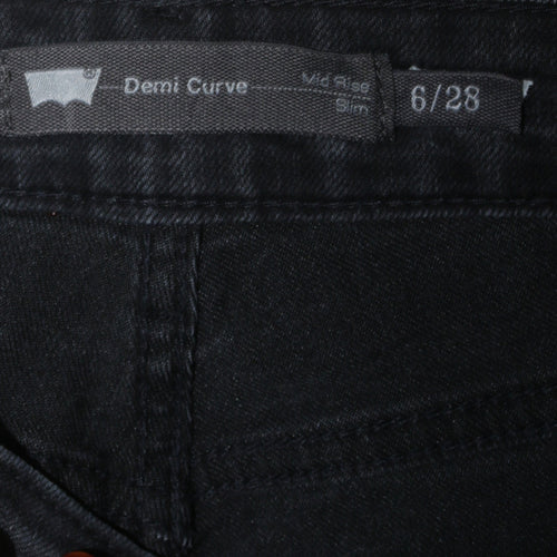 Levi’s Women’s Demi Curve Mid Rise Slim Black Jeans Size 6/28