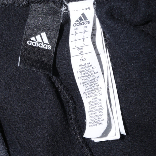 Adidas Men's Black Fleece Sweatpants L Regular Fit Casual Trousers