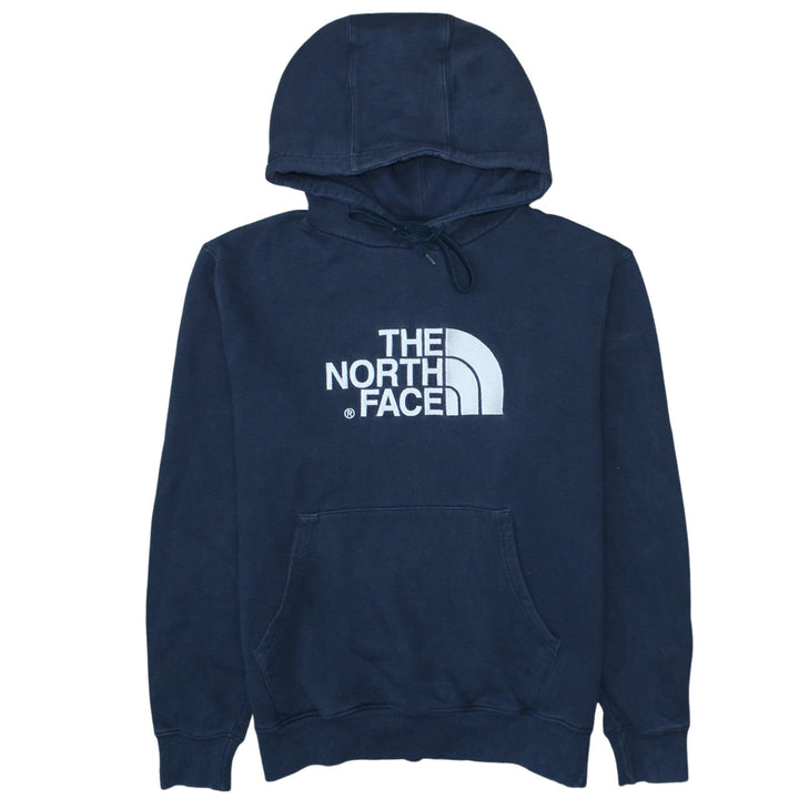 The North Face Men's Blue Pullover Hoodie L Logo Fleece Cotton