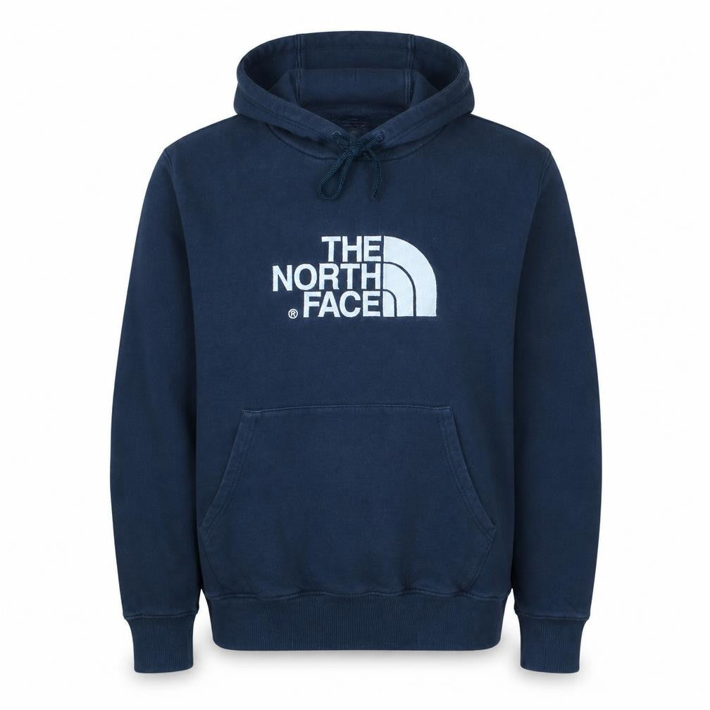 The North Face Men's Blue Pullover Hoodie L Logo Fleece Cotton