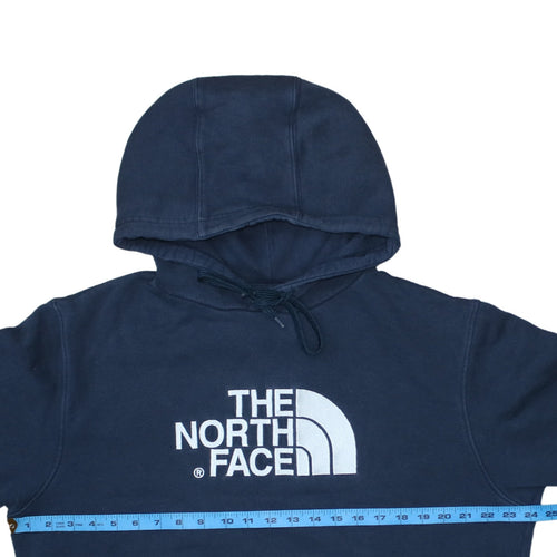 The North Face Men's Blue Pullover Hoodie L Logo Fleece Cotton