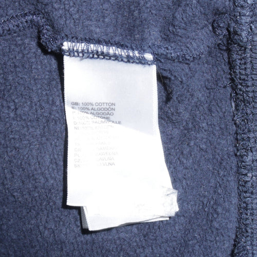 The North Face Men's Blue Pullover Hoodie L Logo Fleece Cotton