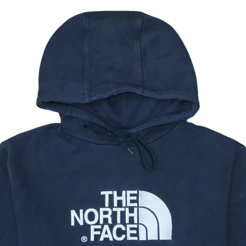 The North Face Men's Blue Pullover Hoodie L Logo Fleece Cotton