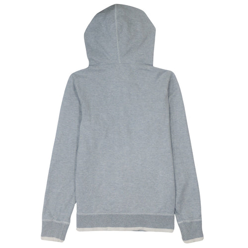 Puma Womens Grey Hoodie Size 14 Snap Button Hooded Sweatshirt