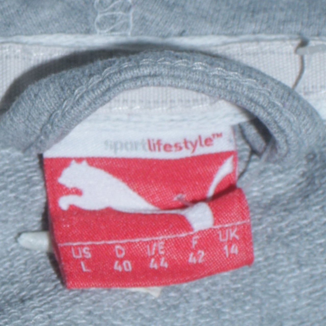 Puma Womens Grey Hoodie Size 14 Snap Button Hooded Sweatshirt