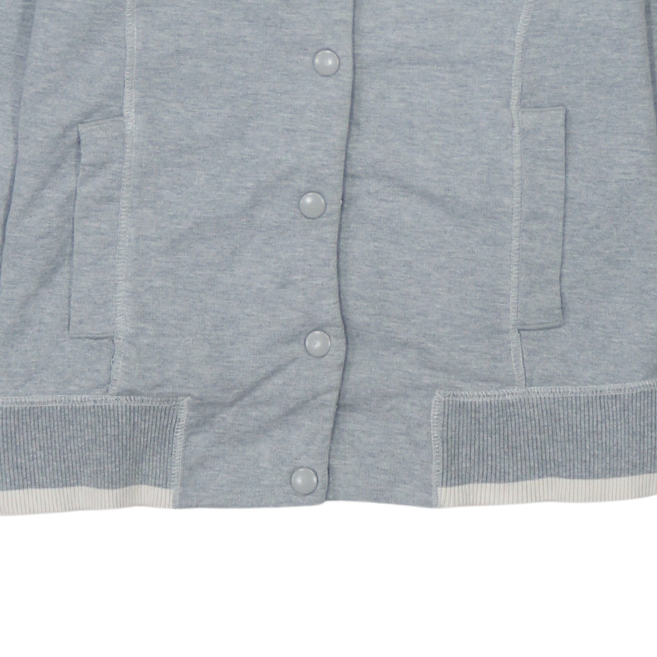 Puma Womens Grey Hoodie Size 14 Snap Button Hooded Sweatshirt
