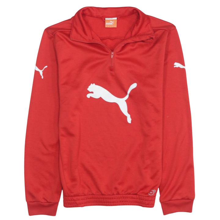 Puma Men's Red XS 1/4 Zip Logo Sweatshirt Top
