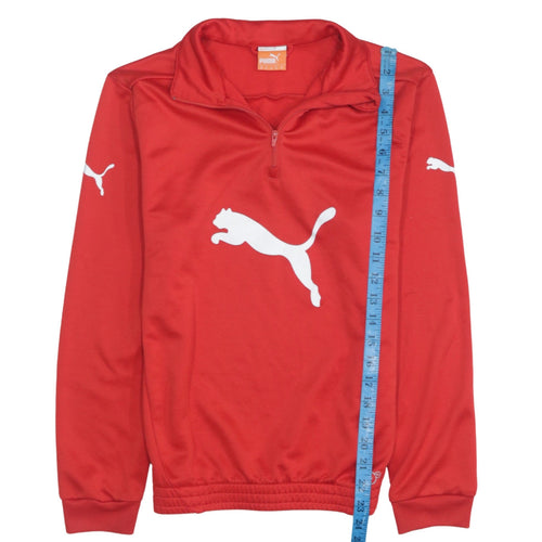 Puma Men's Red XS 1/4 Zip Logo Sweatshirt Top
