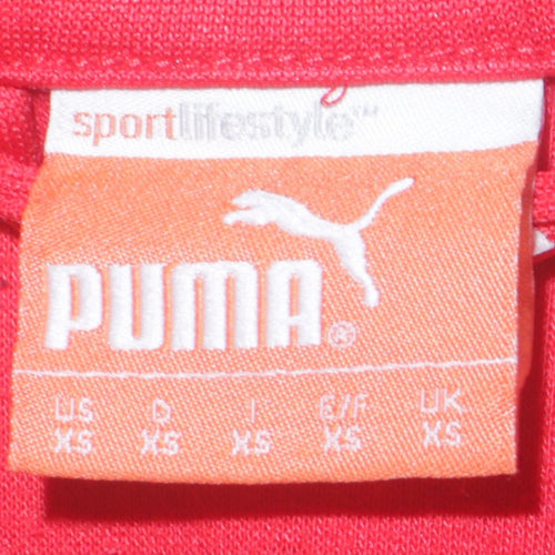 Puma Men's Red XS 1/4 Zip Logo Sweatshirt Top