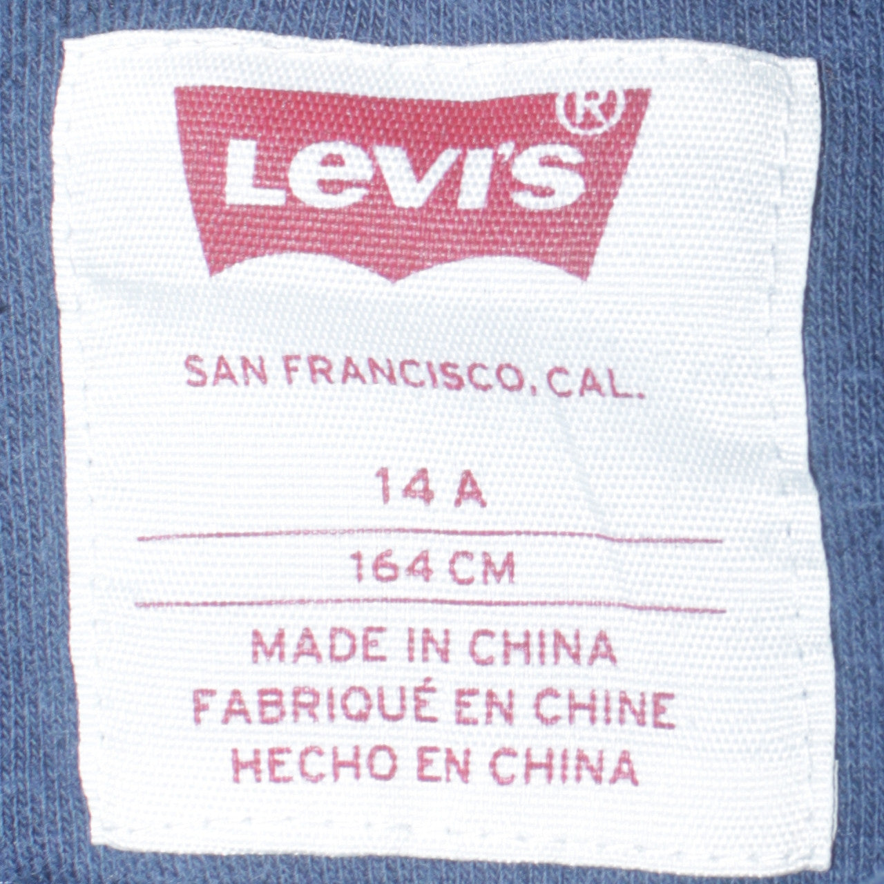 Levi's Boys Blue Pullover Hoodie Size 14 Years Regular Fit Cotton Blend
