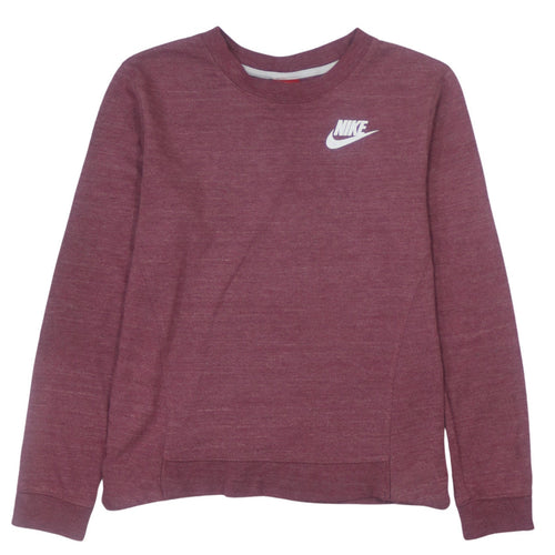Nike Womens Burgundy Crew Neck Pullover Sweatshirt Size S