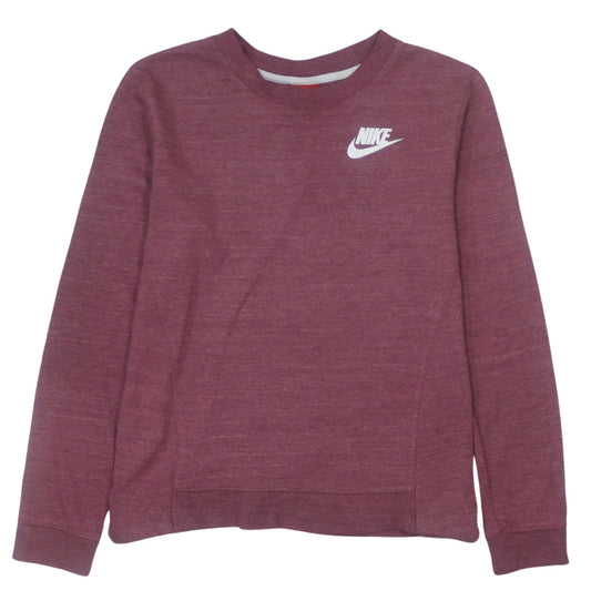 Nike Womens Burgundy Crew Neck Pullover Sweatshirt Size S